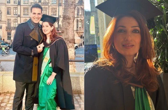 Akshay Kumar Gets Emotional as Twinkle Khanna Graduates from University HD Photos